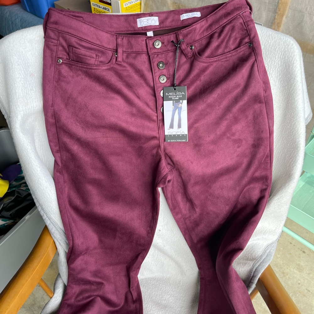 Melissa/Sofia Bergerac burgundy suede flares